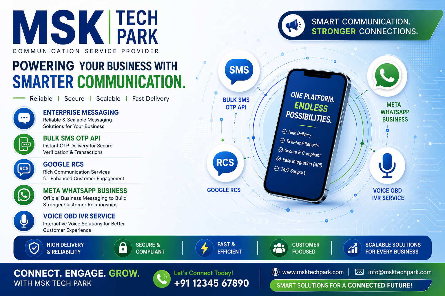 Enterprise Messaging Platform with Bulk SMS, OTP API, Google RCS and WhatsApp Business API by MSK Tech Park